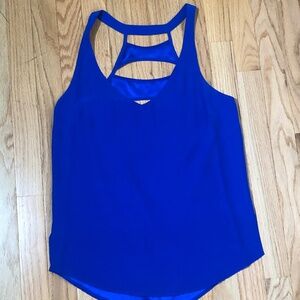 Amanda Uprichard Royal Blue 100% silk Sleeveless tank top blouse